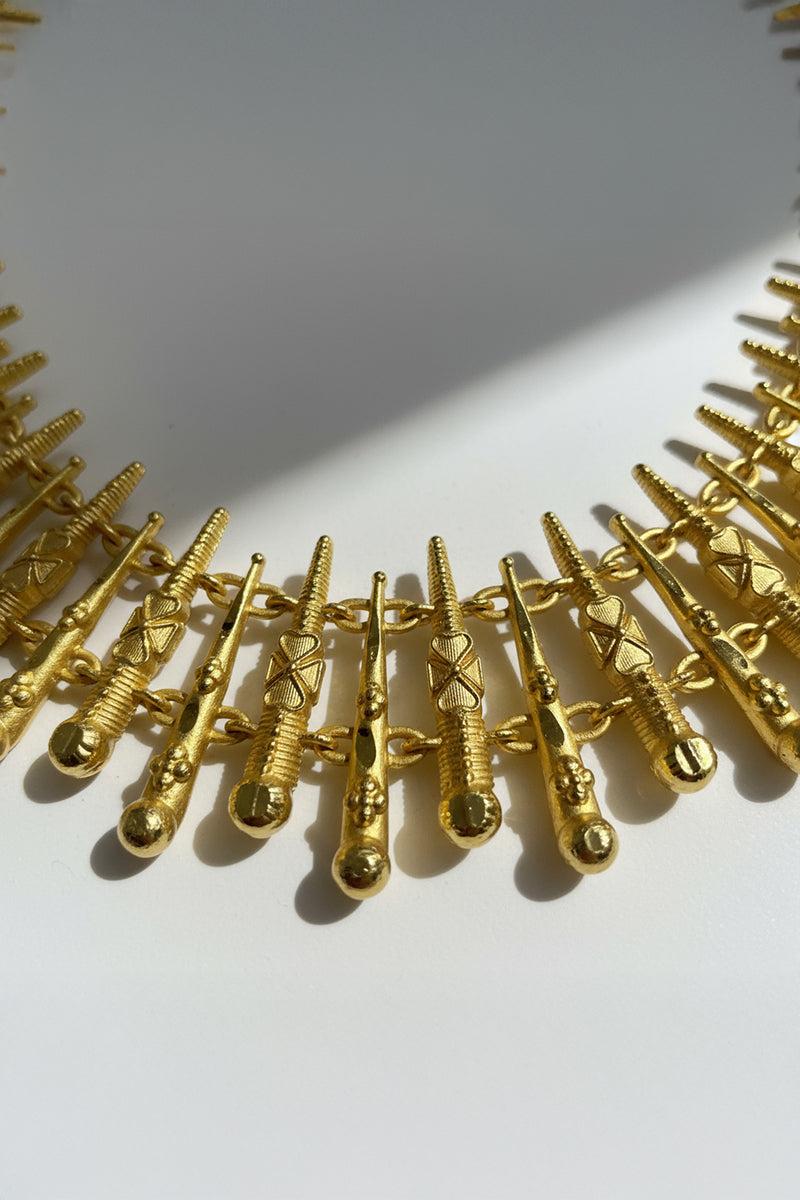 Traditional South Indian Style Gold-Plated Temple Necklace Set