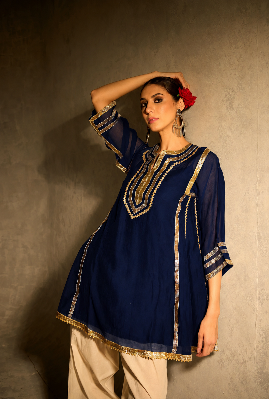 Navy Blue Choga Style Gulabo Salwar Set