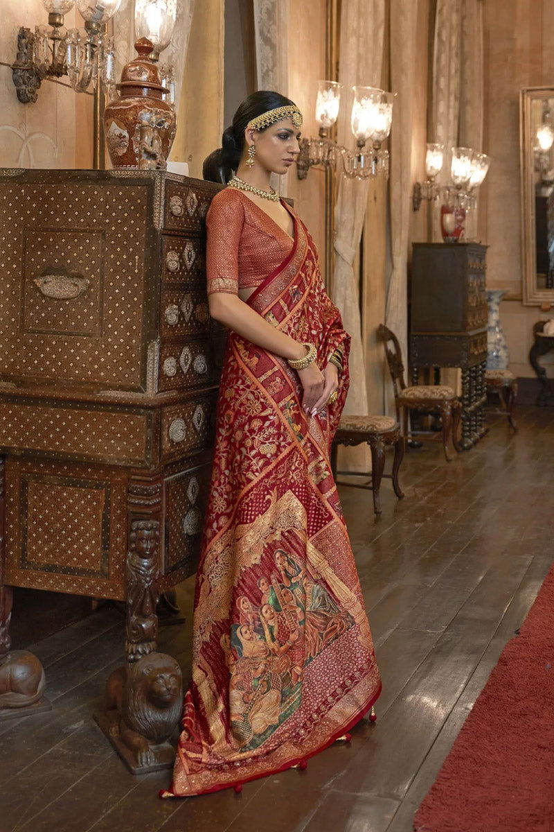 Red_Viscose_Silk_Saree