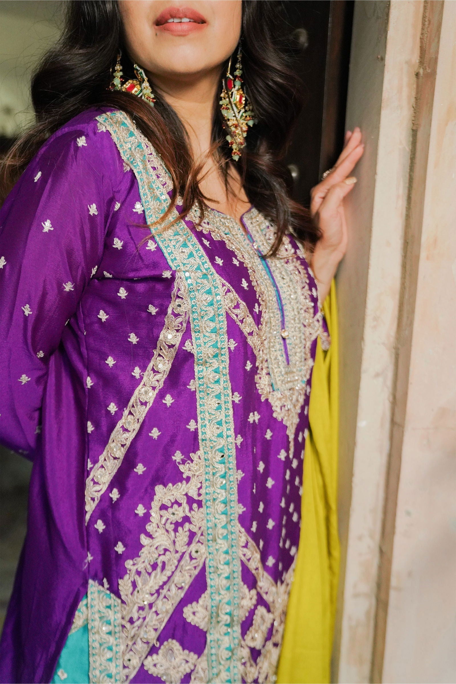 Purple Georgette Embroidered Suit - Mayrake.in
