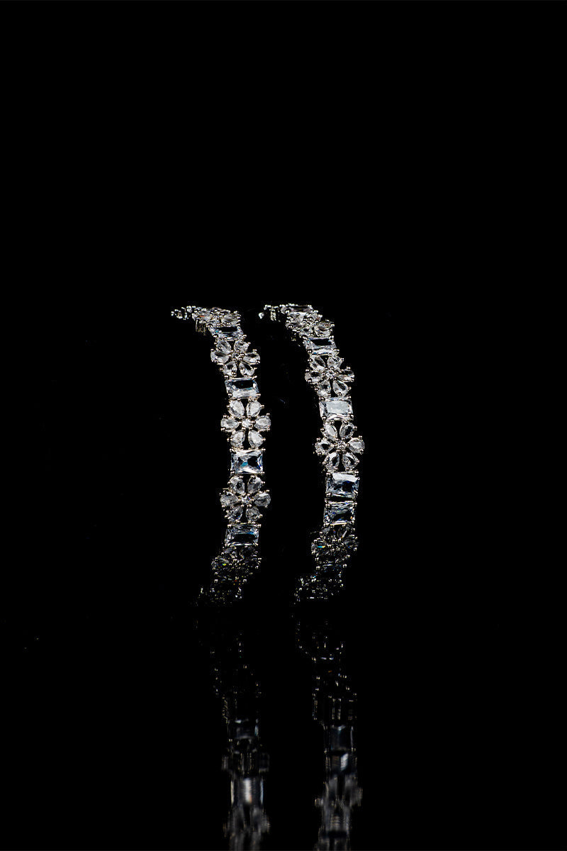 Sparkling AD Shimmering Stones Bangles Set - Mayrake.in