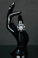 American Diamond Round Shaped Blue-Colored Multiple Stone Ring Jewellery