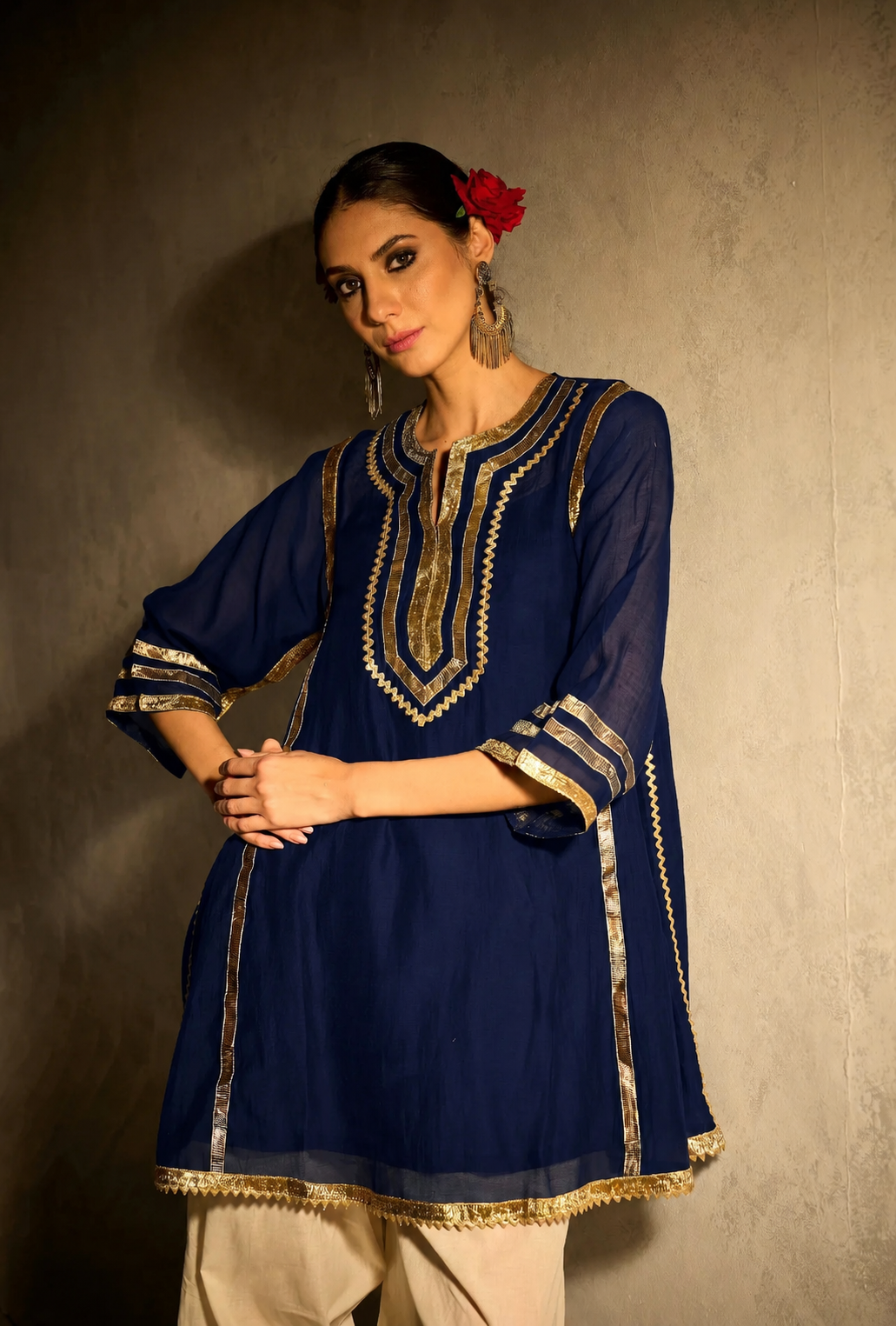 Navy Blue Choga Style Gulabo Salwar Set