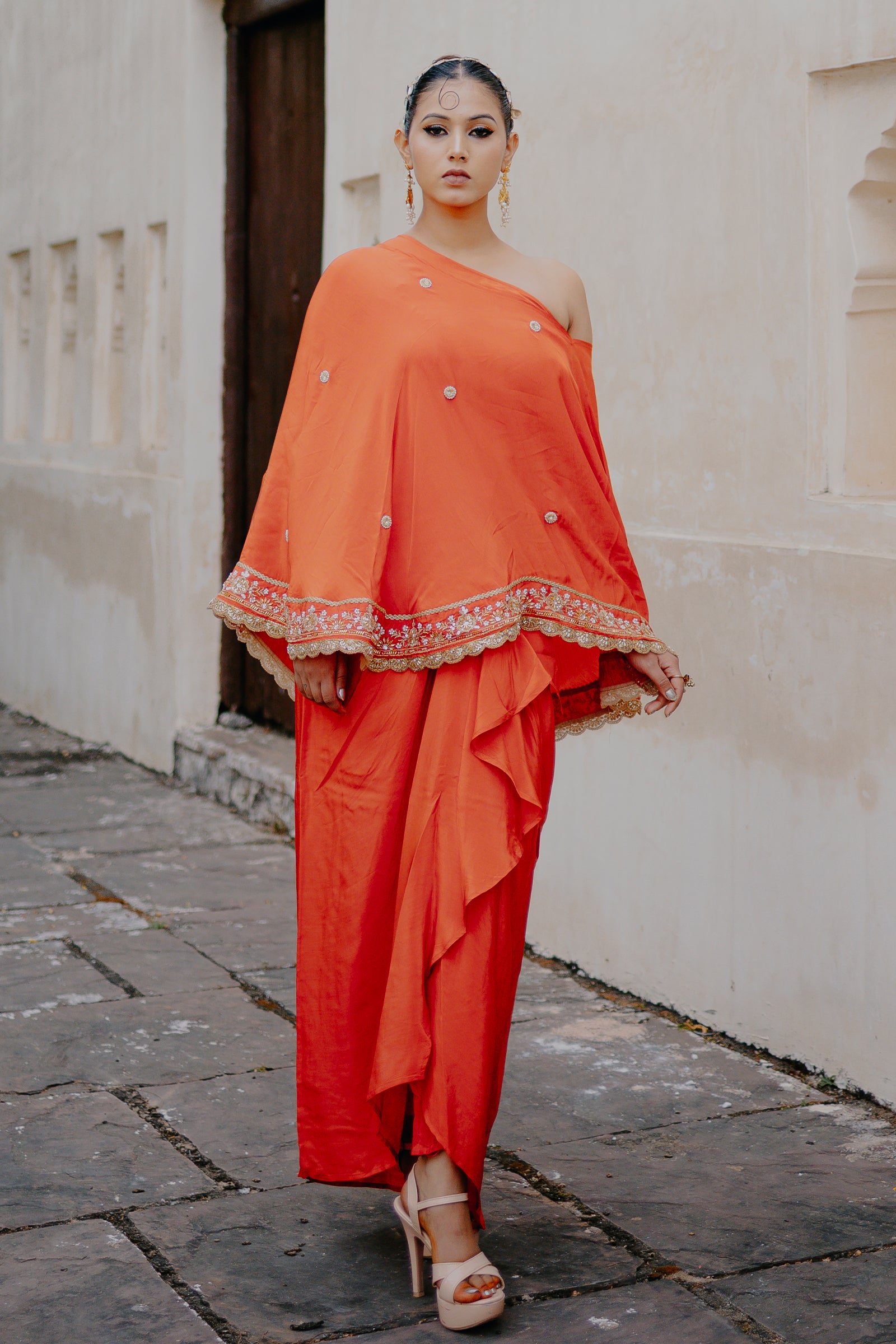 Orange_Crepe_Silk_3-Piece_Indo-Western_Dhoti_Pattern_Set_with_Top_0005_18_MODEL