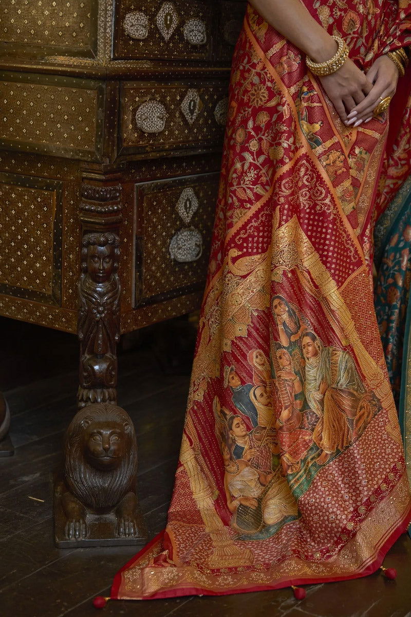 Red_Viscose_Silk_Saree
