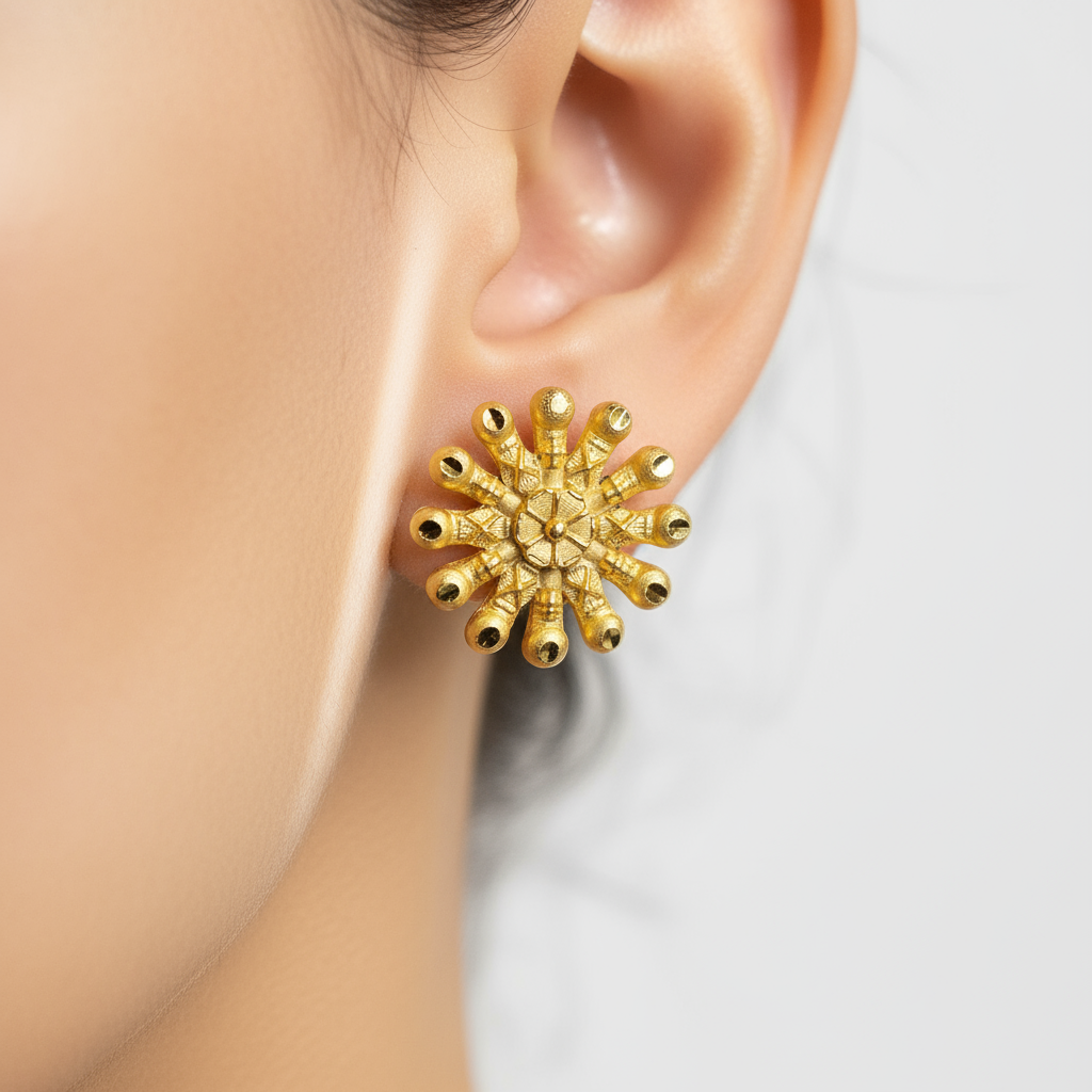 Traditional South Indian Style Gold-Plated Temple Necklace Set