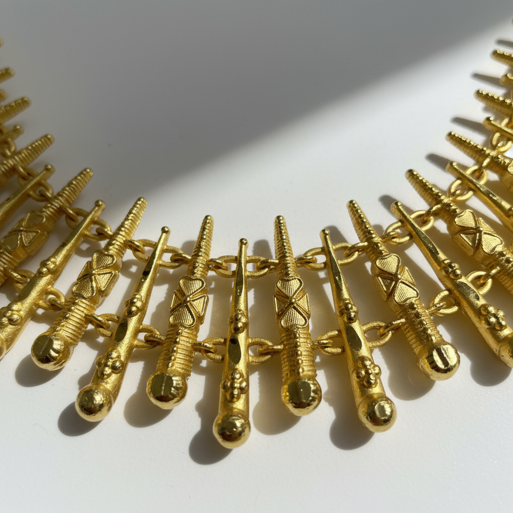 Traditional South Indian Style Gold-Plated Temple Necklace Set