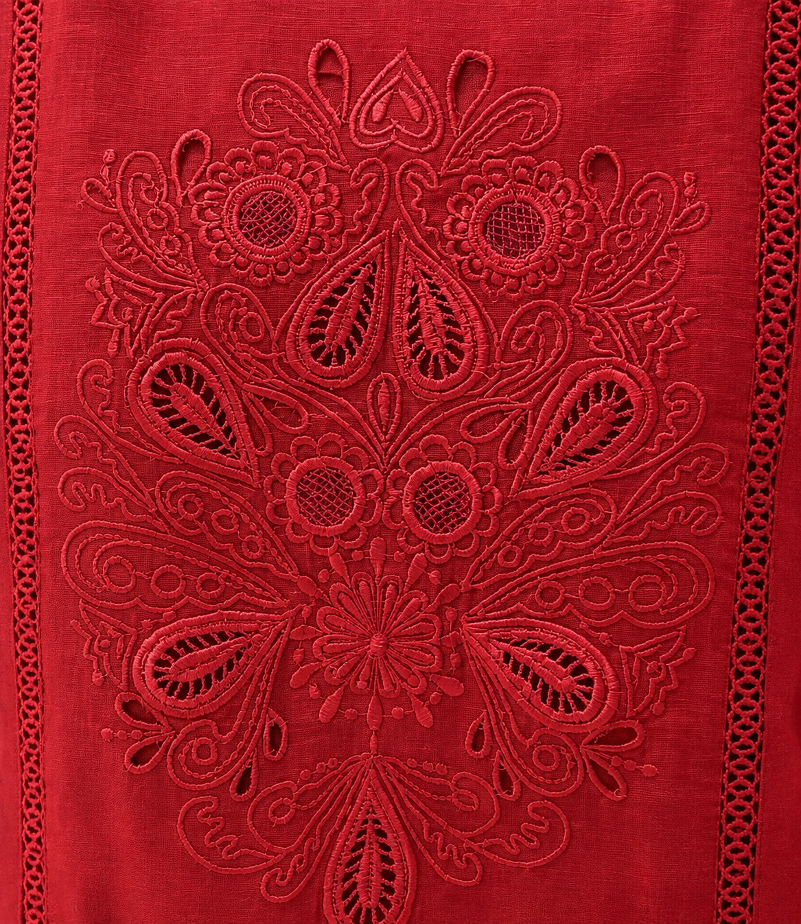 Wine Red Mal Cotton Co-Ord Set with Floral Embroidery